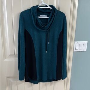 Teal Cowl Neck Top